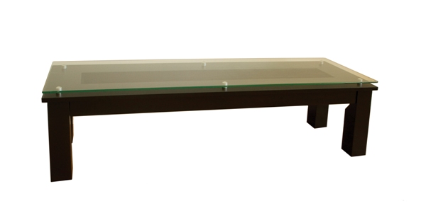 SL Series Rectangular Coffee Table with Glass Top