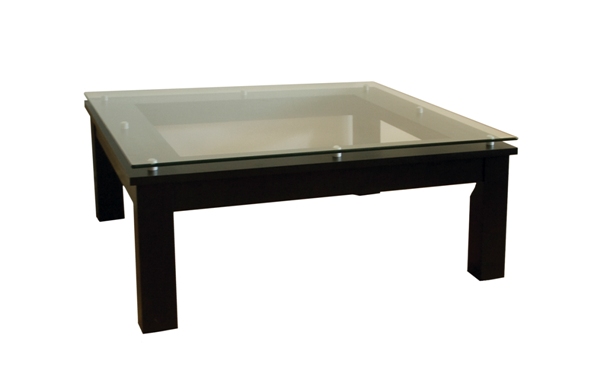 SL Series Square Coffee Table with Glass Top
