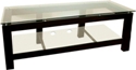 SL Series 2 Shelf 64 inch TV Stand, Wood and Glass