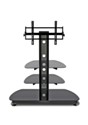 Deluxe flat-panel TV stand features universal tilt-swivel mount