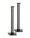 Black Satin Finish 35 1/2 inch Speaker Stands with curved base