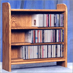 CD Wood Storage Rack - 165 CDs or 108 Casettes