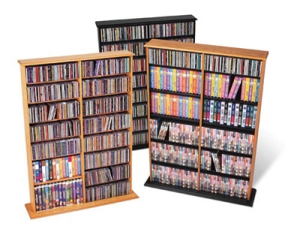 Oak & Black Double Width Wall Storage