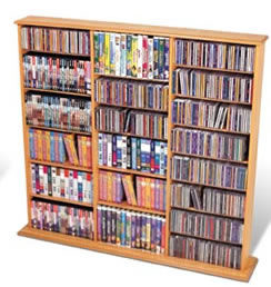 Oak & Black Triple Width Wall Storage
