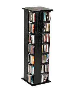 Solid Hardwood Swiveling CD/DVD Storage Rack -336