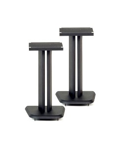 Black Satin Finish 17.5-inch Speaker Stands with curved base