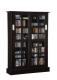 Windowpane Sliding Glass Door Multimedia Cabinet In Espresso - 2