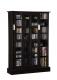 Windowpane Sliding Glass Door Multimedia Cabinet In Espresso - 3