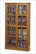 Glass Sliding 2-Door Mission Media Cabinet with Hardwood Veneer - 2
