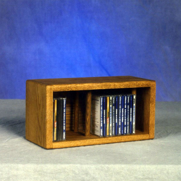 Solid Oak Desktop Or Shelf Cd Cabinet