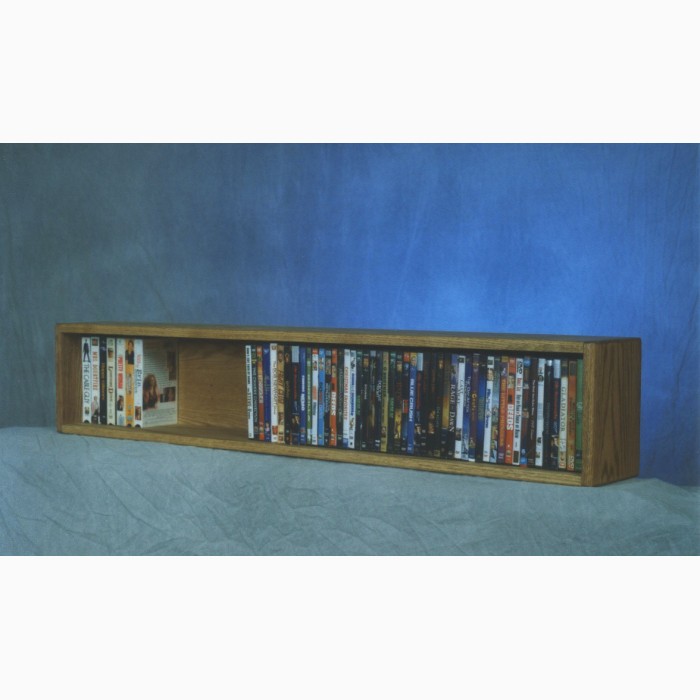 Solid Oak Wall Or Shelf Mount Dvd Vhs Tape Book Cabinet