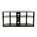 Versatile Gloss Black Plasma/LCD TV Stand With Casters For Up To 60
