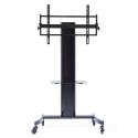 Obsidian curved wood flat panel TV stand/TV cart