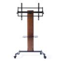 Curved wood flat panel TV stand/TV cart